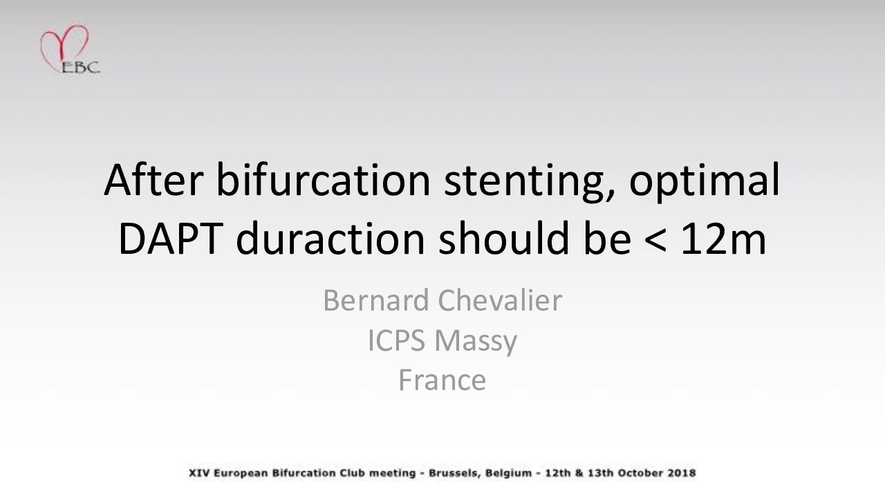 Read more about the article After bifurcation stenting, optimal DAPT duration should be < 12m
