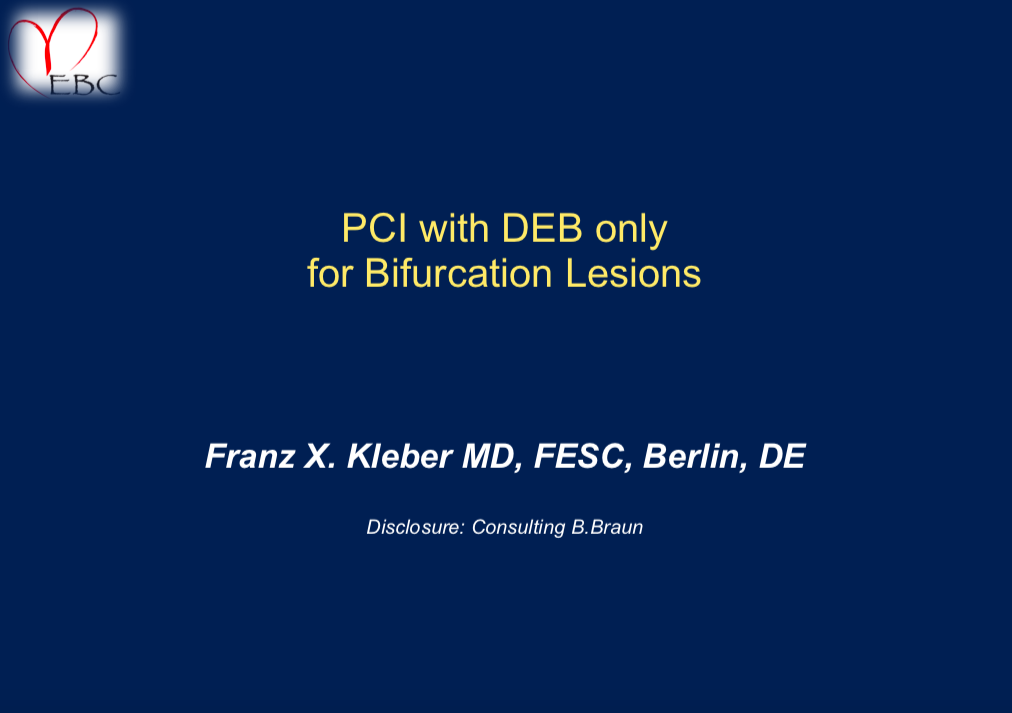 Read more about the article PCI with DEB only for Bifurcation Lesions