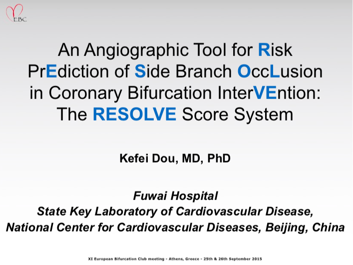 You are currently viewing An Angiographic Tool for Risk Prediction of Side Branch OccLusion in Coronary Bifurcation InterVEntion: The RESOLVE Score System