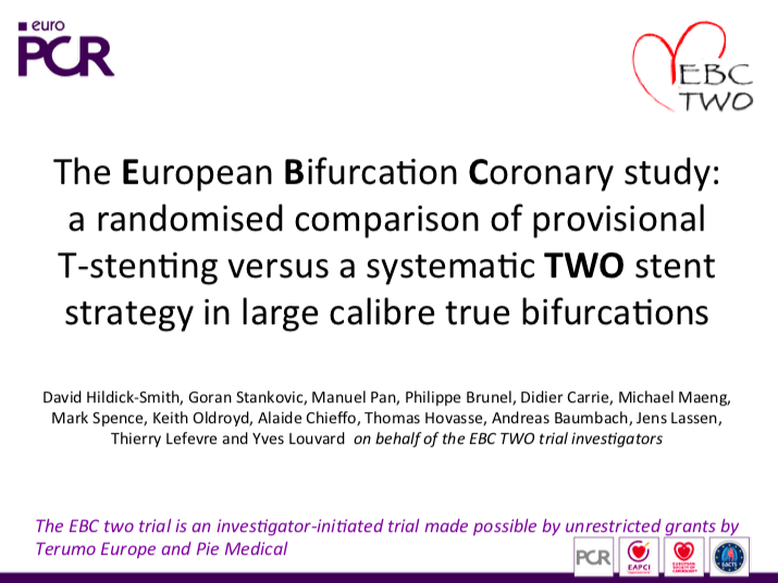 You are currently viewing The European Bifurcation Coronary study: a randomised comparison of provisional T-stenting versus a systema.c TWO stent strategy in large calibre true bifurcations