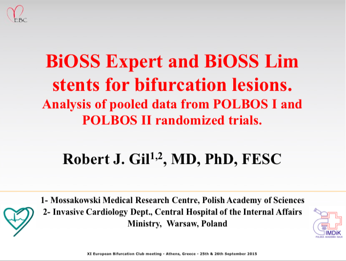 Read more about the article BiOSS Expert and BiOSS Lim stents for bifurcation lesions. Analysis of pooled data from POLBOS I and POLBOS II randomized trials