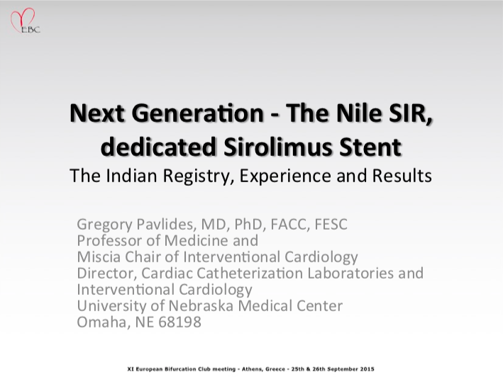 You are currently viewing Next Generation – The Nile SIR, dedicated Sirolimus Stent The Indian Registry, Experience and Results
