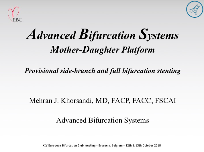 You are currently viewing Advanced Bifurcation Systems Mother-Daughter Platform Provisional side-branch and full bifurcation stenting