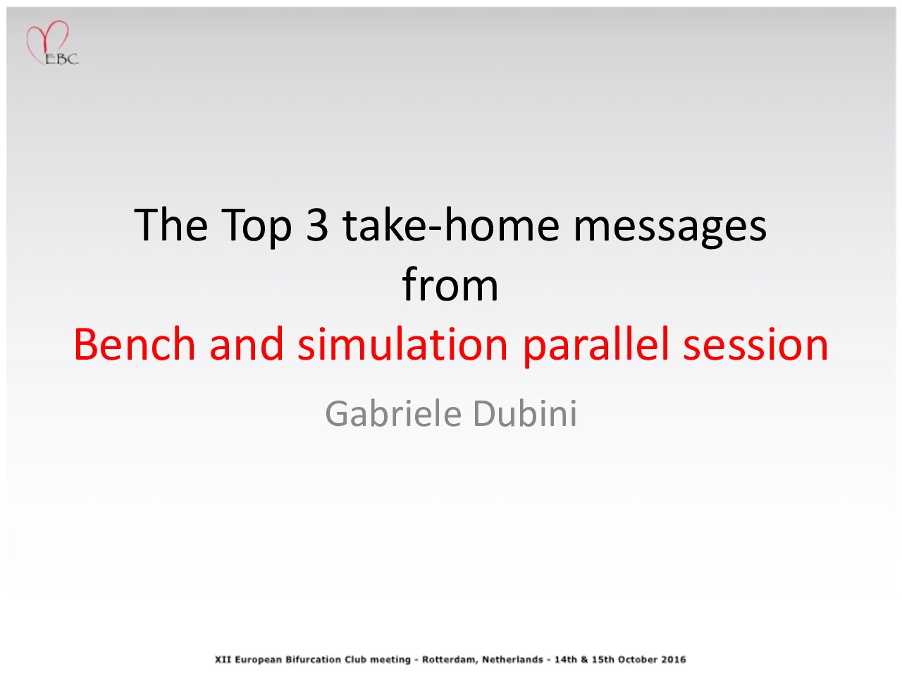 You are currently viewing The Top 3 take-home messages from bench and simulation parallel session