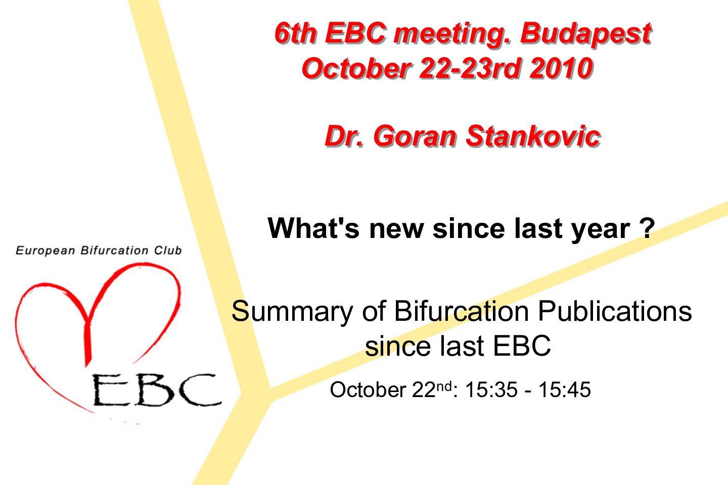 You are currently viewing What’s new since last year ? Summary of Bifurcation Publications since last EBC