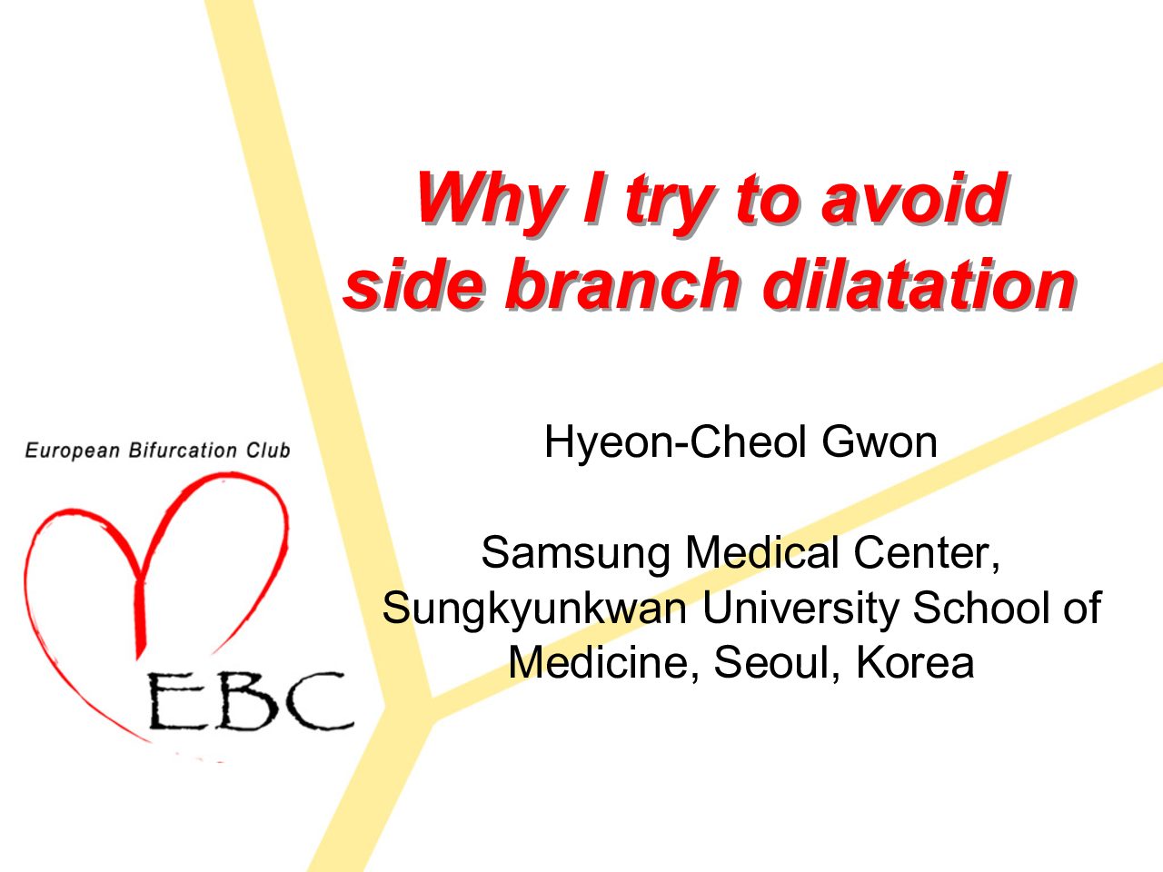 Read more about the article Why I try to avoid side branch dilatation