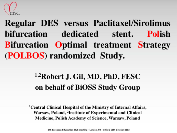 Read more about the article Regular DES versus Paclitaxel Sirolimus dedicated stent. POLBOS randomized trials