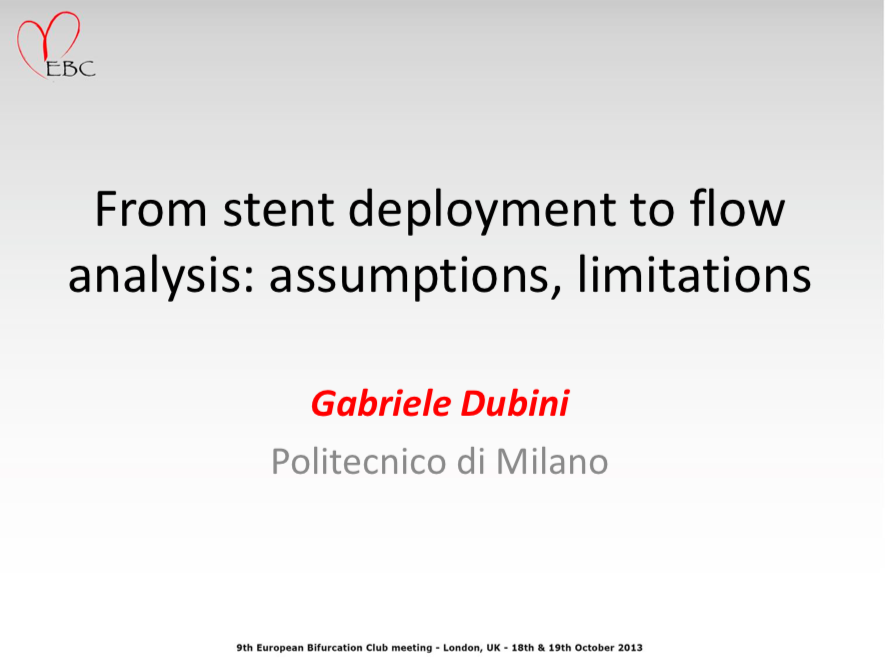 Read more about the article From stent deployment to flow analysis: assumptions, limitations