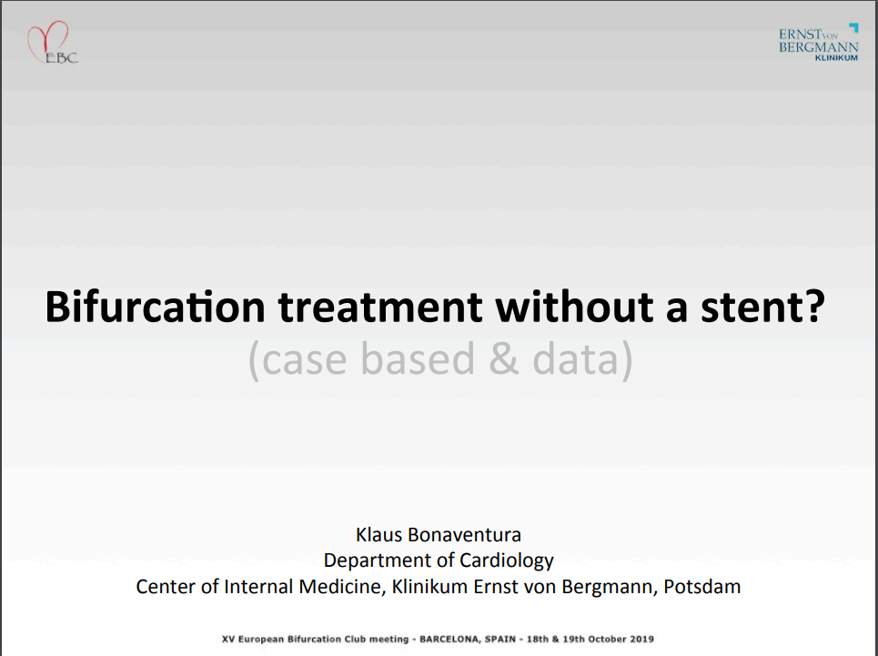 You are currently viewing Bifurcation treatment without a stent?