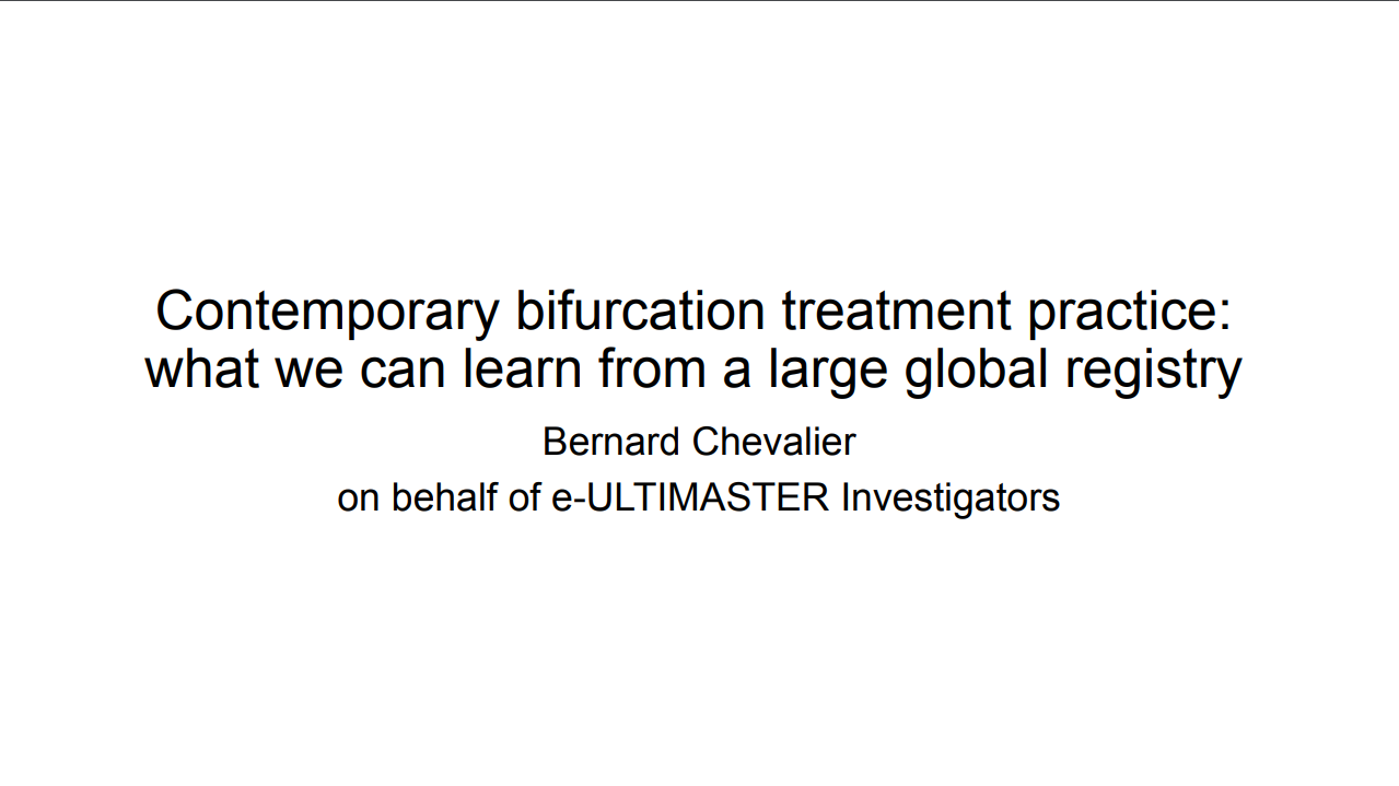 Read more about the article Contemporary Bifurcation Treatment Practice What We Can Learn From a Large Global Registry – e-Ultimaster